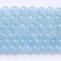Ice Blue Chalcedony Stone Beads Gemstone Round Crystal Energy Jade Beads Stone Beads for Jewelry Making DIY Bracelet Necklace Jewelry Making 1 Strand 15.5inch 35PCS 10MM