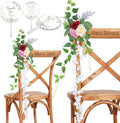 Wedding Aisle Decorations Set of 10 Chair Back Flowers Floral Pew Wedding Decorations for Ceremony with Chiffon Ribbons Fall Decor