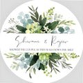 Custom Stickers for Weddings, Birthdays & Businesses - Personalized Labels with Your Logo - Waterproof, Fade and Heat Resistant - Pack of 100-1000 (Wreath Q, 3.5 Inch)