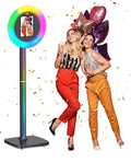 Portable Photo Booth Stand for iPads 10.2in-13in, Provide Cyratok APP Control and RGB Fill Light Lightweight Aluminum Alloy Photobooth Machine for Halloween Rental Wedding