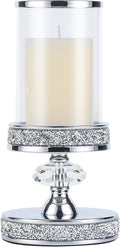 Candle Holder for Pillar Candle, Pillar Candle Holders for Wedding, Coffee Dining Table, Christmas, Table Centerpieces, Home Décor ZXC048D (1 Crystal Ball)