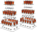 Champagne Tower, Rectangle Acrylic Champagne Display Rack Stand with 32 Slots, 3 Tier Floating Sight Champagne Flute Holder for Party, Wedding, School, Celebration, 17.3x11.8x25.5inch, 2 Pcs