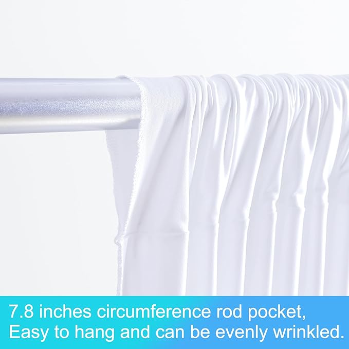 40ft x 12ft White Backdrop Curtains Wrinkle Free Backdrop Curtain for Wedding Parties White Fabric Backdrops Drapes Back Drop Cloth Bridal Shower Stage Curtains Wedding Decorations for Reception