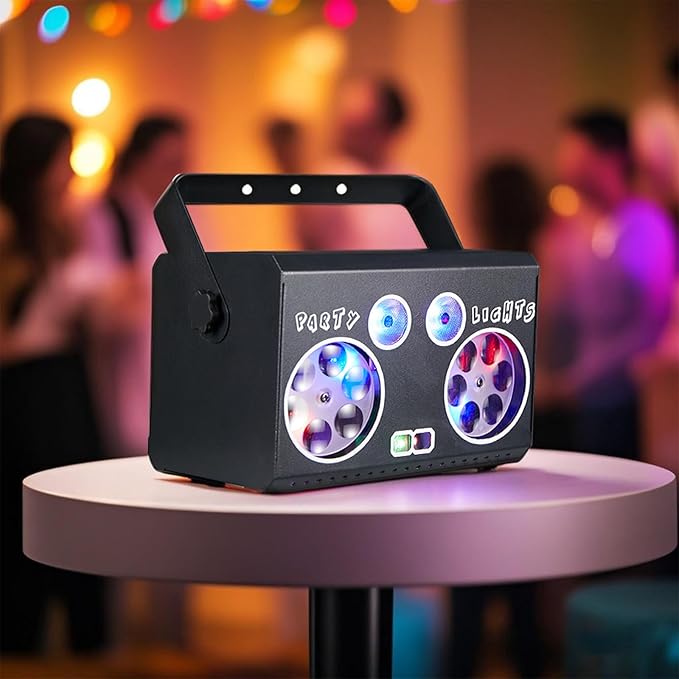 LED Patterns Stage Ligths, Party Lights Dj Disco Lights with Remote & DMX Controlled, Sound Activated Strobe Patterns for Party or Event, Game Dances, Karaoke Light (8.7"x6.3"x7.5")