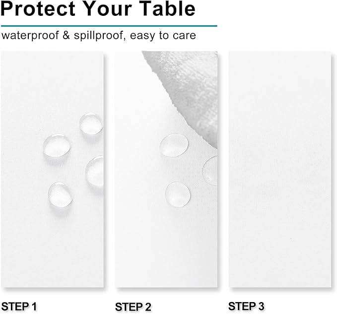 Hiasan 2 Pieces White Square Tablecloth - Waterproof and Spillproof Restaurant Washable Polyester Table Cloth for Dining Room, 70 x 70 Inch