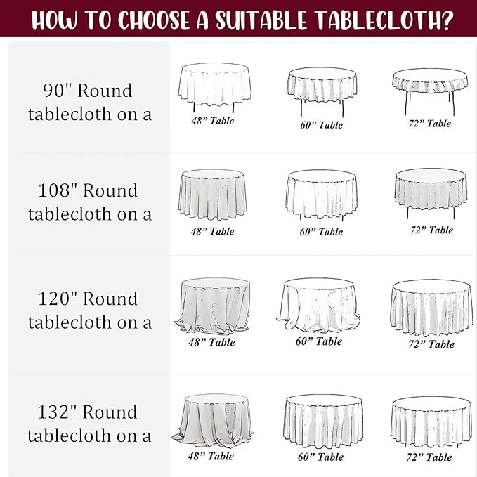 8 Pack Premium Round Tablecloth 108 Inch Round Table Covers Bulk Washable Polyester Fabric Round Table Clothes for Wedding Party Reception Banquet Buffet Restaurant (Burgundy, 108 Inch)