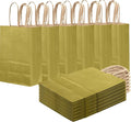 qiqee Grass Green Gift Bag with Handles Bulk 24Pcs Paper Bags -8.3"x6"x3. 15" Party Favor Bags - Solid Color