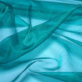 VDS Light Teal Organza Fabric, 60 Yards Continuous, 45” Wide, Wedding Party Decoration Iridescent Crystal Sheer Shiny Organza Tulle Bridal Dress DIY Crafts Costume Sewing Backdrop Arch Cloth