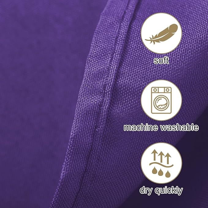 Ascoza 2pack 90 Inch Purple Round Tablecloth in Washable Polyester Fabric for Wedding/Banquet/Restaurant/Parties
