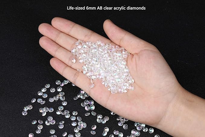 5000 pcs/Pack Wedding Table Scatter Confetti Crystals Acrylic Diamonds 6 mm Rhinestones for Wedding, Bridal Shower, Vase Beads Decorations (6mm, Light Gray)
