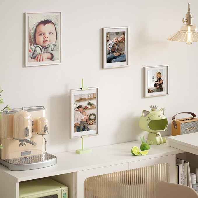 Tabletop Picture Frame Stand, Adjustable for Frames Up to 29" H, Frame Holder Stand Table Easels for Display, Metal Standing Easel Display Stand for Picture Frames, Artwork (Mint Green)