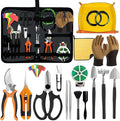 Bonsai Tools Set for Beginners, Bonsai Tree Kit with Training Wire, Scissors, Pruning Shears, Repotting Kit, Indoor Plant Tools Starter Kit (Orange)