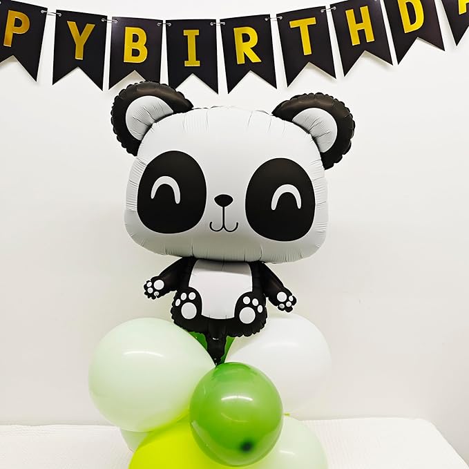 Giant Panda Balloon Cute Black And White Panda Animal Foil Balloon For Jungle Creations Safari Theme Birthday Party Kids Baby Shower Party Decorations Supplies