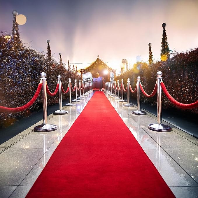 BannerBuzz Hollywood Red Carpet Runner – Premium Non-Slip 3x10 ft Aisle Rug for Weddings, Parties, and Events – Ideal for Step and Repeat Backdrop Event Decoration