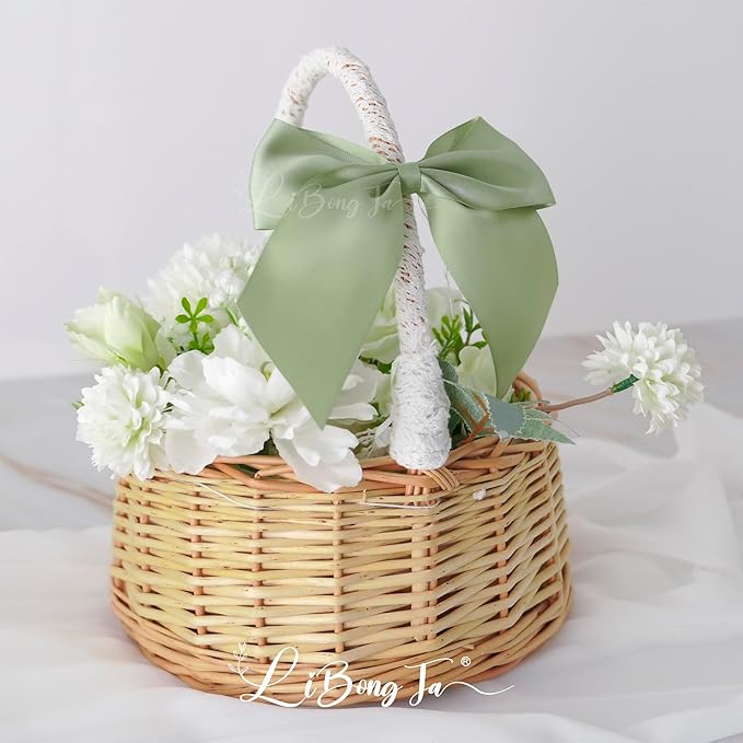5'' Sage Green Bow Party Decorations Satin Bows, Twist Tie Bows for Treat Bags, Cake Pops, Pre-tied Bow Premade Ribbon Bows for Crafts, Holiday Bows for Gift Wrapping, Wedding Decor-24 Counts