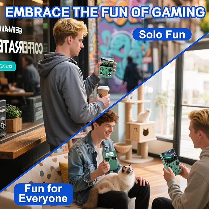 RG36 PRO Retro Handheld Game Console - Support 30000+ Classic Games,3.5-Inch Screen,3000mAh Battery,Linux OS, Portable Game Console for Travel - Birthday Gift for Teens,Boy Friends(Green)