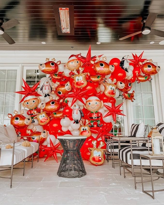 3pcs 26inch 3D Explosion Star foil balloon, christmas day red Foil Cone star burst Balloons for Birthday Wedding New Year Party Event