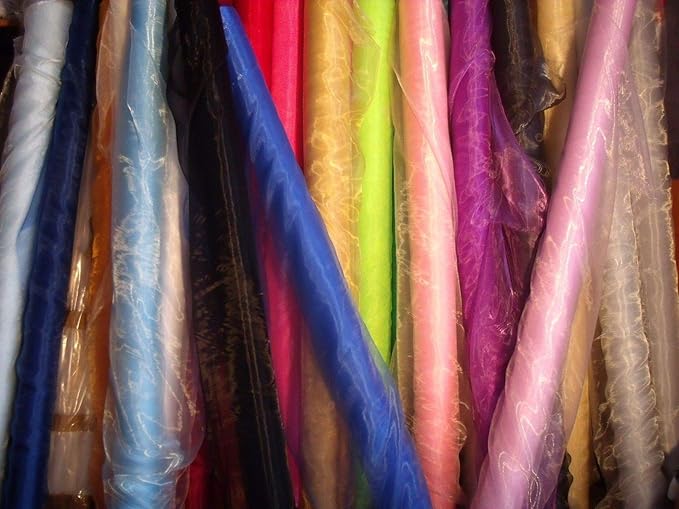 VDS Lavender Organza Fabric, 100 Yards Continuous, 45” Wide, Wedding Party Decoration Iridescent Crystal Sheer Shiny Organza Tulle Bridal Dress DIY Crafts Costume Sewing Backdrop Arch Cloth