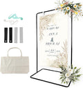 Wedding Sign Holder, Adjustable Welcome Sign Stand w/ Leather Hanging Strap, Satin Ribbon & Carry-on Bag, Heavy Duty Easel Stand for Wedding Seating Chart, Display & Poster