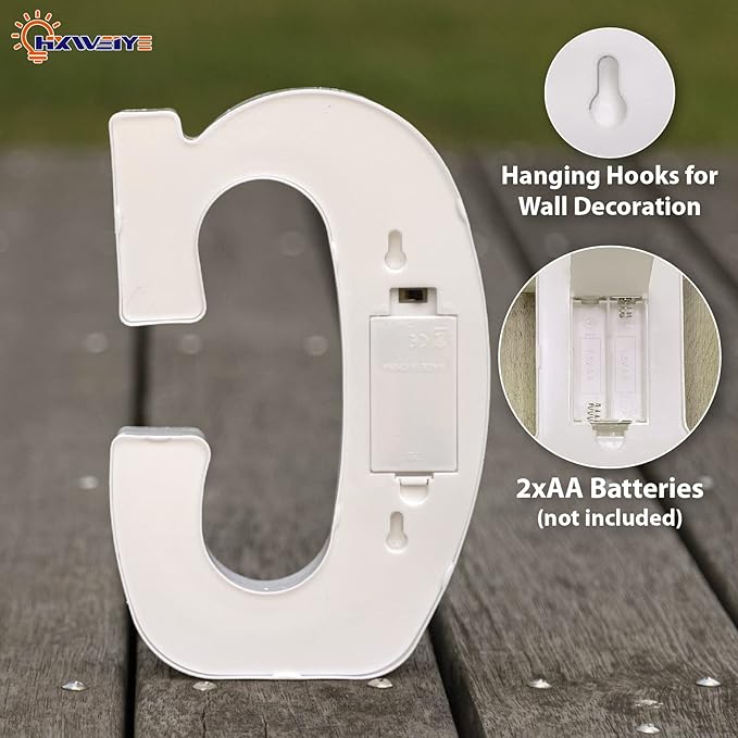 HXWEIYE LED Marquee Letters Lights Sign - 26 Alphabet & Number 0-9 Warm White Led Letters for Bar Party Birthday Home Wedding Decor