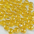100pcs 8mm Crystal Glass Beads for Crafts Faceted Rondelle Glass Beads for Jewelry Making Crystal Spacer Beads for Necklaces Bracelets Earrings DIY Craft(Gold Yellow AB)