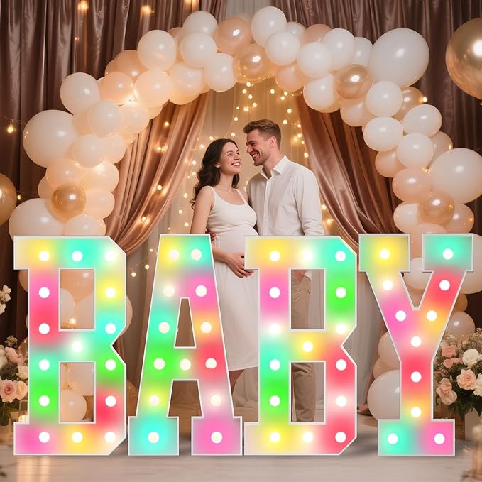 Ledido 4FT Marquee Light Up Letters, 34 Colors Changing Marquee Letter 4 Feet Tall with Remote, Big Letters for Party Wedding Graduation Birthday Decorations, Large Light Up Letter V
