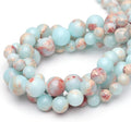 6mm Natural Stone Beads for Jewelry Making,Sky Blue Jasper Polished Smooth Round Gemstone Beads for Bracelet Necklace 15 Inch