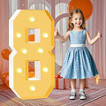 3ft Marquee Numbers, Light Up Numbers 8, 0-9 Warm Yellow LED Light Up Sign for Happy Birthday, Graduation, Wedding, Engagement, Holiday Party Background Arch Decoration