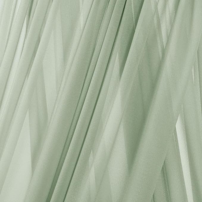 MLMC Sage Green Wedding Arch Draping Fabric 2 Panels 29" x 20 FT Extra Long Gauze Drapes Sheer Backdrop Curtains 6.6 Yards Outdoor Drapery Panels for Wedding Ceremony Party Ceiling Decoration