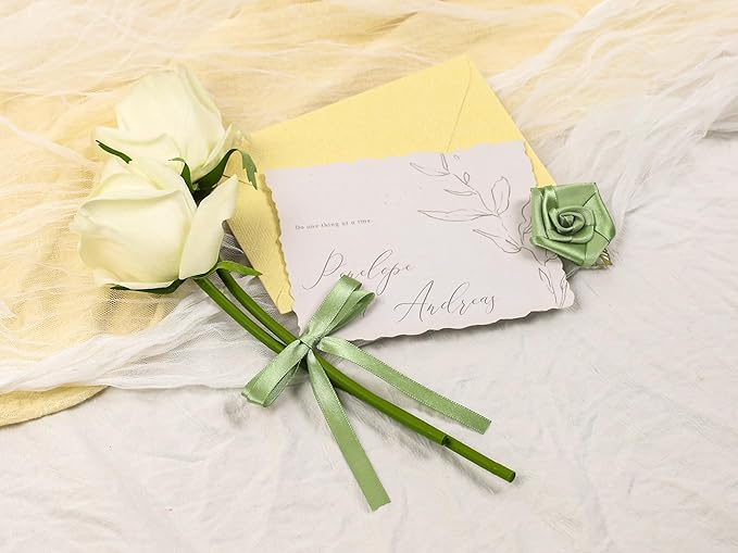 Sage Green Satin Ribbon 3/8 inch X Continuous 50 Yards, Single Face Polyester Ribbon Perfect for Gift Wrapping, Flower Bouquet, Wedding Decor, Crafts, Bow Making, Sewing and More