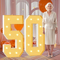 4FT Marquee Numbers 50, Large Light Up Numbers 50th Birthday Decorations for Her Him, Cardboard Number for Women Men Anniversary Party Decor Backdrop, DIY Foam Board Mosaic Number Sign