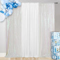 SquarePie Sequin Backdrop 2FTx8FT Iridescent 2pcs Curtain Background for Wedding Party Christmas Decoration