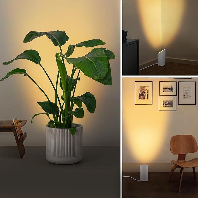 SUNVIE 4 Pack Up Lights Indoor Floor Can Light 5W Uplighting Uplights Indoor with 2700K GU10 Bulbs, Uplight for Home Plant Floor Spotlight with 5.9 FT UL Listed Plug Cord &Foot Switch