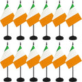12 Pack Ireland Desk Flags, Irish Desktop Flag, Small Miniature Office Flags with 12" Black Pole and Black Base, Offices, Classroom, Home, Festival Decoration (Ireland)