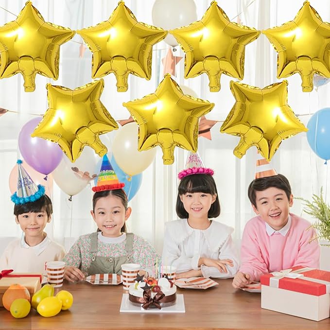 50 Pieces 10" Gold Foil Star Balloons for Party Decorations