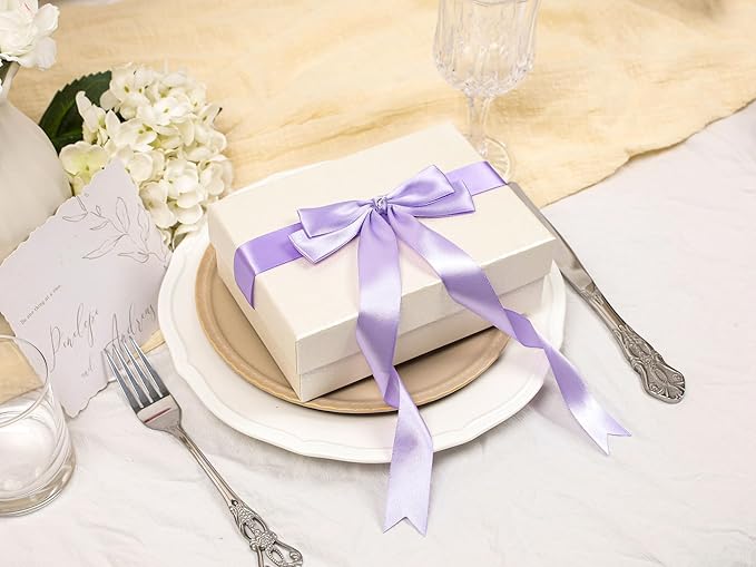Light Purple Satin Ribbon 1 inch X Continuous 100 Yards, Single Face Polyester Ribbon Perfect for Gift Wrapping, Flower Bouquet, Wedding Decor, Crafts, Bow Making, Sewing and More