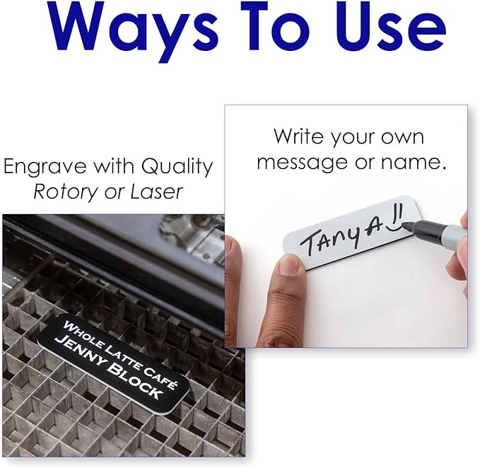 White Name Tag Blanks – 25 Pack, 1.5" x 3", Round Corners, Durable Plastic Badges with Magnetic Backing for Office & Events – All Quality Badges