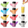 10 Colors Edible Glitter for Cocktails, Cakes, Drinks, Baking, Strawberries, Cupcakes, Cookies Decoration, Luster Dust Edible Set, Food Grade Glitter Shimmer Sprinkle Powder