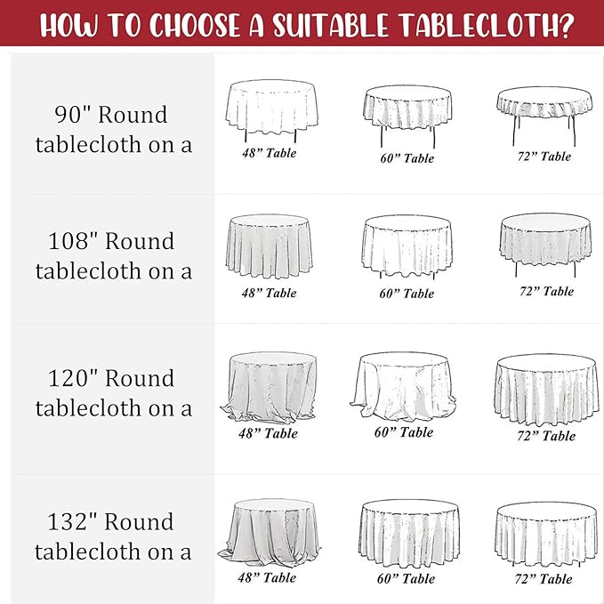 8 Pack Premium Round Tablecloth - 108 Inch Red Table Covers - Bulk Washable Polyester Fabric - Wedding Party Reception Banquet Buffet Restaurant