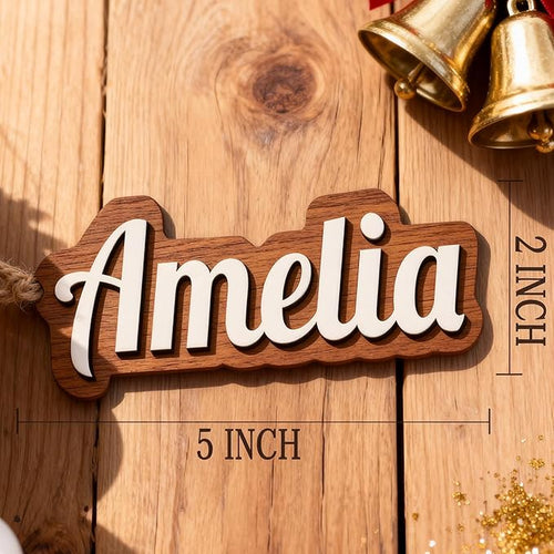 1Pcs Personalized Christmas Stocking Name Tags Custom Wooden Stocking Name Tag Customized Letters Tags Custom Xmas Stockings Hanging Tag Gifts for Christmas Stockings
