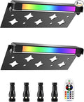 5W RGB Retaining Wall Lights 7 inch LED Hardscape Lighting Color Changing Low Voltage Landscape Paver Lights 12V 24V Step Lights Outdoor IP66 Waterproof Stair Lighting (2 Pack+Connectors)