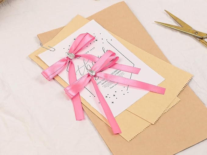 Hot Pink Satin Ribbon 3/8 inch X Continuous 50 Yards, Single Face Polyester Ribbon Perfect for Gift Wrapping, Flower Bouquet, Wedding Decor, Crafts, Bow Making, Sewing and More