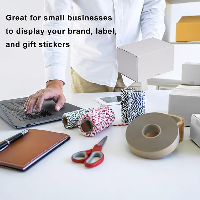 MEBRUDY 7x5x4 Inch Shipping Boxes Pack of 50, White Small Corrugated Cardboard Box for Mailing Packing Literature Mailer