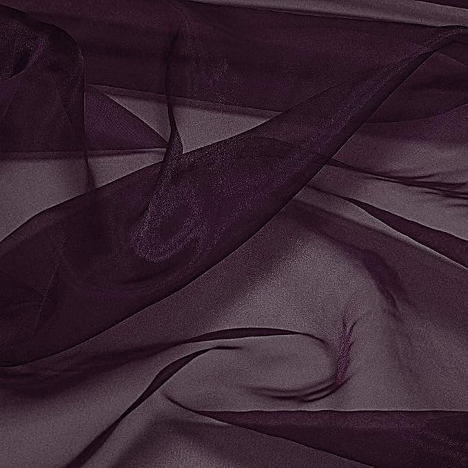 VDS Plum Organza Fabric, 5 Yards Continuous, 45” Wide, Wedding Party Decoration Iridescent Crystal Sheer Shiny Organza Tulle Bridal Dress DIY Crafts Costume Sewing Backdrop Arch Cloth