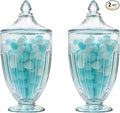 ZEERSHEE 2 Pack 26oz Glass Candy Jars with Lids Clear Decorative Storage Jar for Candy Cookies Wedding Party Favors