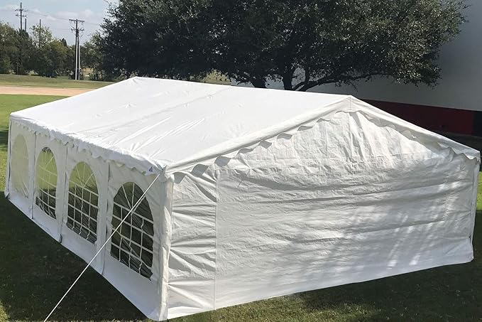 DELTA 26'x16' Budget PE Party Tent + (2) Long Storage Bags,Tents for Parties, Canopy Carpas para Fiestas,Wedding Event Tents for Outdoor Events (B Model)