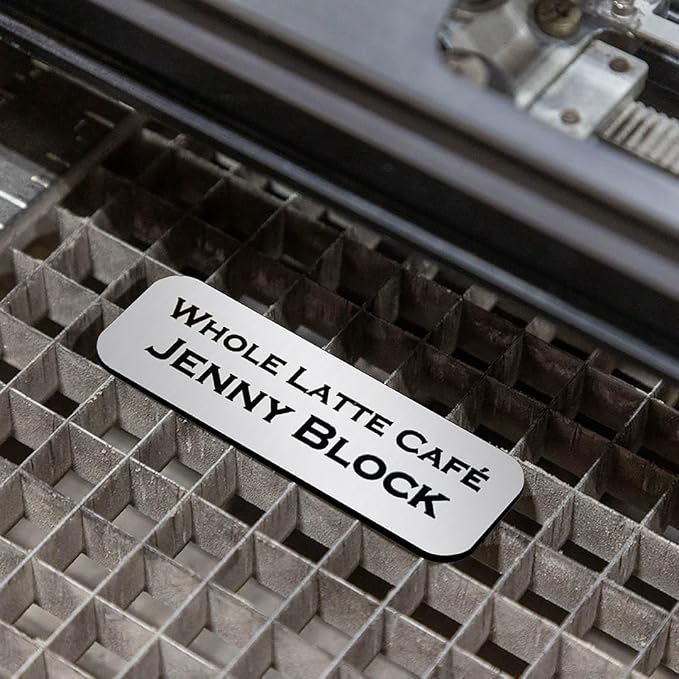 Name Tag/Badge Blanks - 50 Pack - 1" X 3" (Brushed Silver) Round Corners, Magnetic Backing
