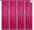 Hot Pink Sequin Backdrop Curtain 2FTx8FT 4 Panels Glitter Metallic Background Drapes for Wedding Baby Shower Birthday Parties Photography