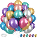 Metallic Balloons, 12 Inch Rainbow Chrome Balloons, 35Pcs Assorted Colors Multicolor Metallic Purple Red Green Blue Silver Rose Gold Latex Balloons for Kids Birthday Wedding Carnival Party Decorations
