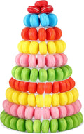Juexica 10 Tiers Round Macaron Tower Stand Plastic Cake Display Rack Macaron Display Wedding Cupcake Stand Food Serving Stands Clear Dessert Stands for Wedding Baby Shower Birthday Decor